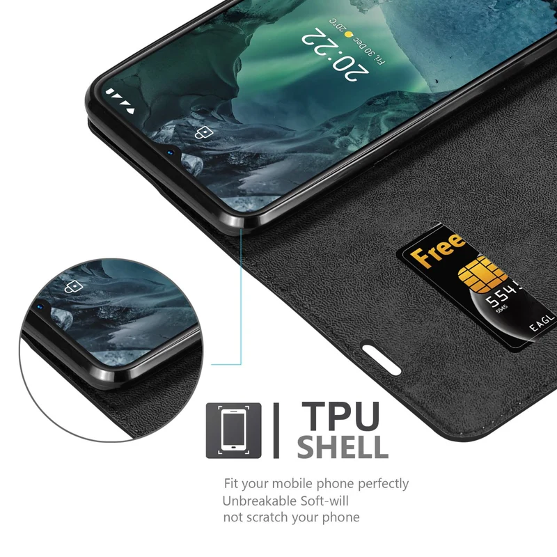 Cadorabo Hülle kompatibel mit Nokia G11 / G21 Schutzhülle mit Magnetverschluss, Standfunktion und Kartenfach