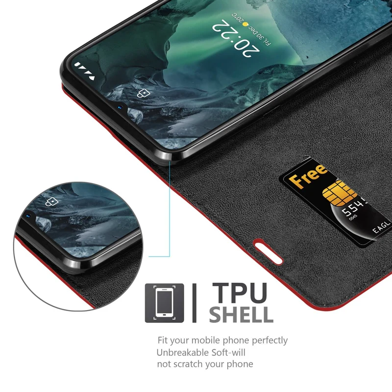 Cadorabo Hülle kompatibel mit Nokia G11 / G21 Schutzhülle mit Magnetverschluss, Standfunktion und Kartenfach