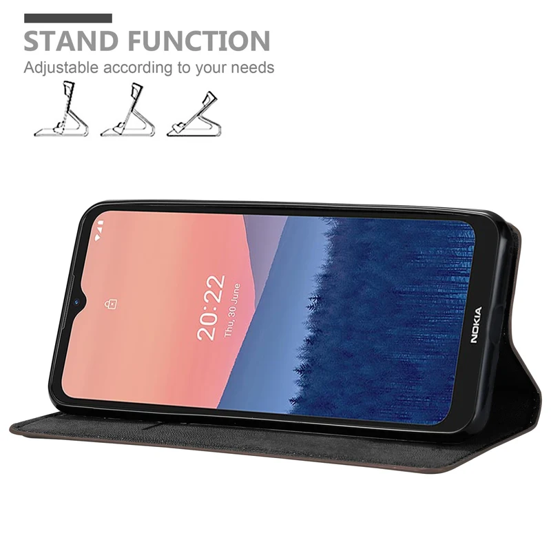 Cadorabo Hülle kompatibel mit Nokia C21 Schutzhülle mit Magnetverschluss, Standfunktion und Kartenfach