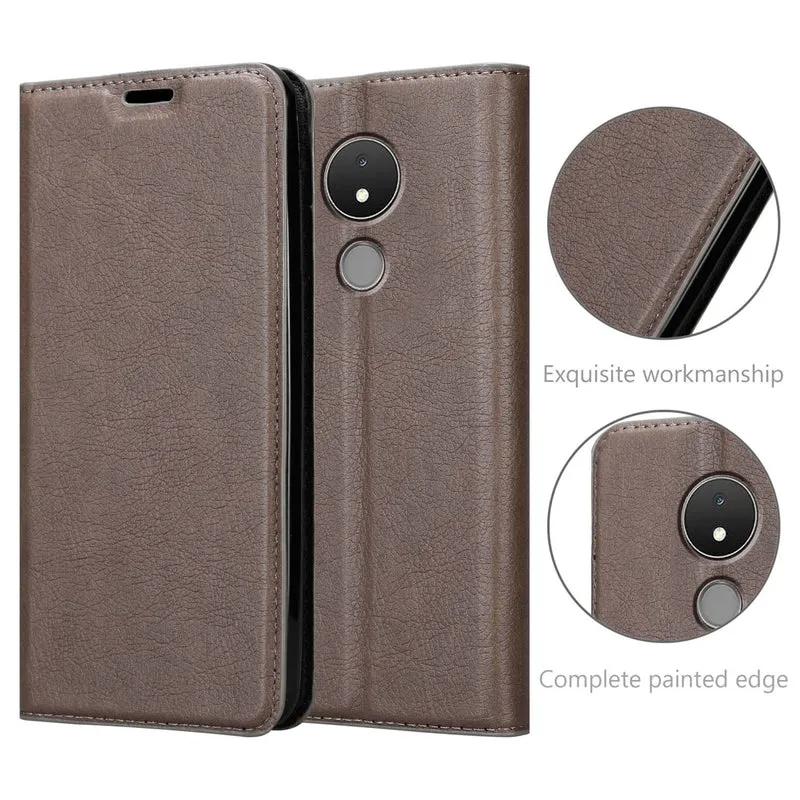 Cadorabo Hülle kompatibel mit Nokia C21 Schutzhülle mit Magnetverschluss, Standfunktion und Kartenfach