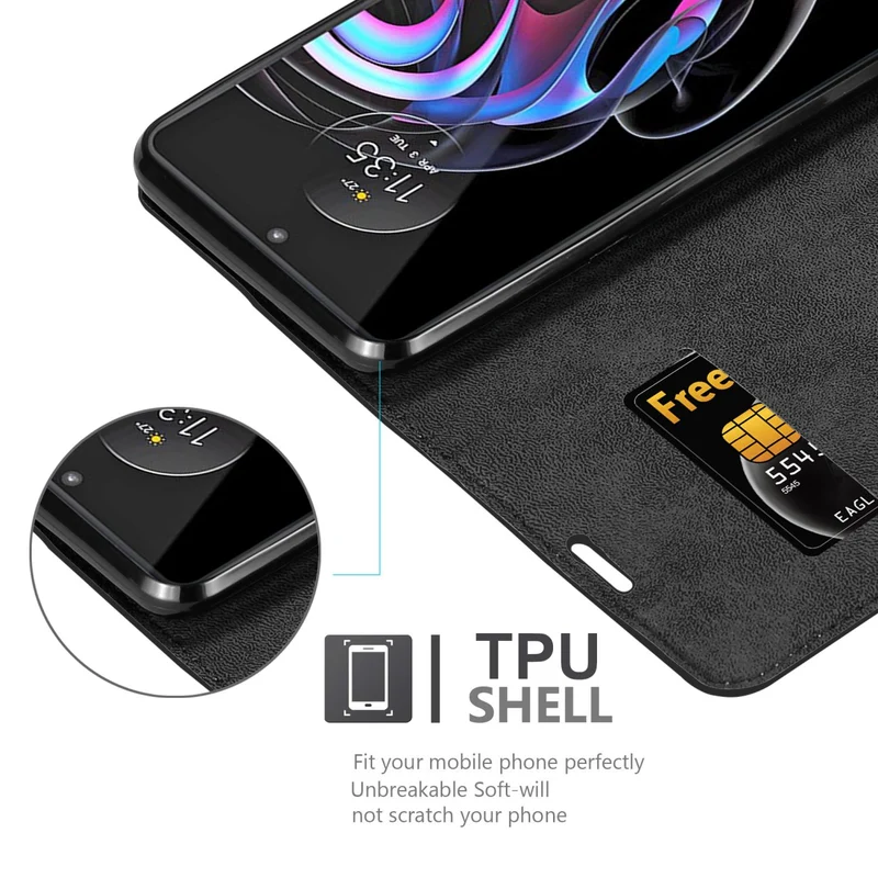 Cadorabo Hülle kompatibel mit Motorola EDGE 20 PRO / EDGE S PRO Schutzhülle mit Magnetverschluss, Standfunktion und Kartenfach