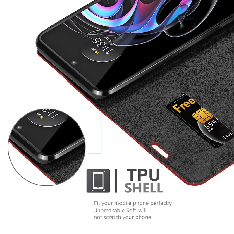 Cadorabo Hülle kompatibel mit Motorola EDGE 20 PRO / EDGE S PRO Schutzhülle mit Magnetverschluss, Standfunktion und Kartenfach
