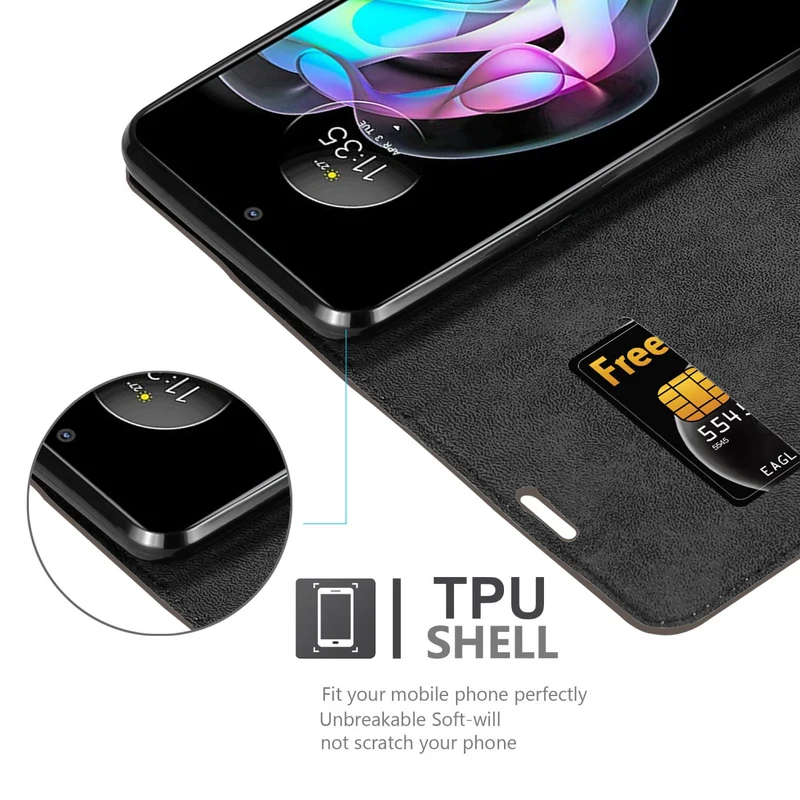 Cadorabo Hülle kompatibel mit Motorola EDGE 20 Schutzhülle mit Magnetverschluss, Standfunktion und Kartenfach