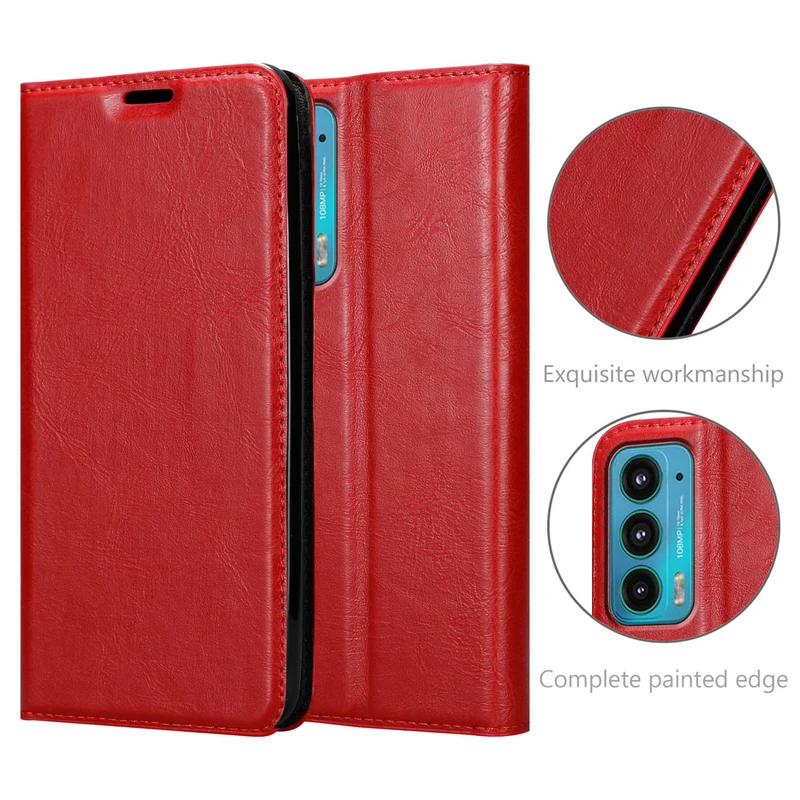 Cadorabo Hülle kompatibel mit Motorola EDGE 20 Schutzhülle mit Magnetverschluss, Standfunktion und Kartenfach
