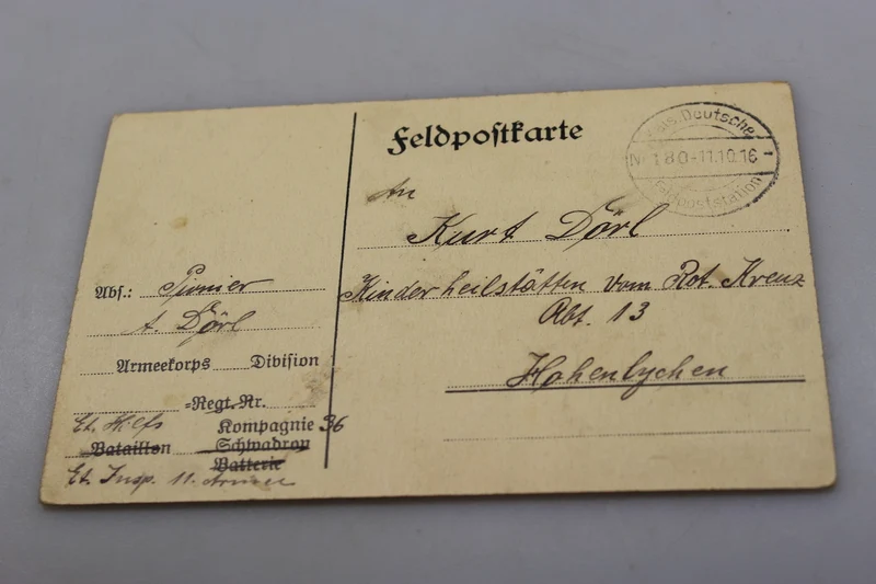 Deutsche Postkarte 1. WK