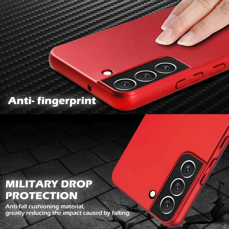 Cadorabo Hülle kompatibel mit Samsung Galaxy S22 Hard Case Schutzhülle in Metall Optik gegen Kratzer und Stöße