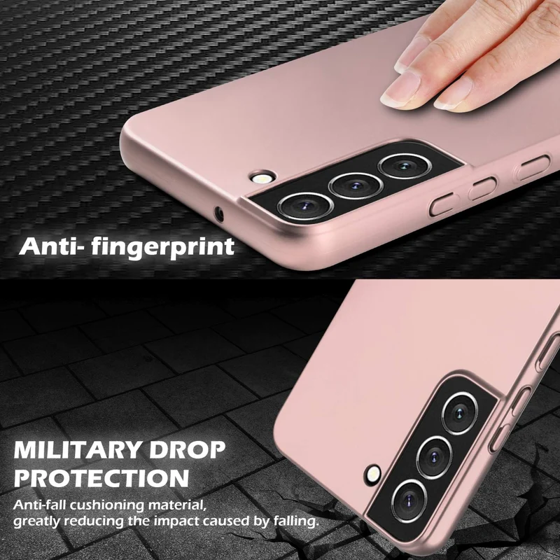 Cadorabo Hülle kompatibel mit Samsung Galaxy S22 Hard Case Schutzhülle in Metall Optik gegen Kratzer und Stöße