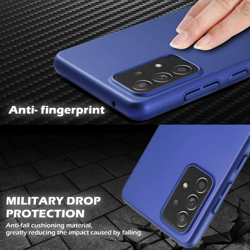 Cadorabo Hülle kompatibel mit Samsung Galaxy A52 (4G / 5G) / A52s Hard Case Schutzhülle in Metall Optik gegen Kratzer und Stöße
