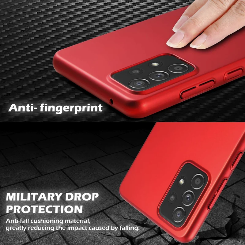 Cadorabo Hülle kompatibel mit Samsung Galaxy A52 (4G / 5G) / A52s Hard Case Schutzhülle in Metall Optik gegen Kratzer und Stöße