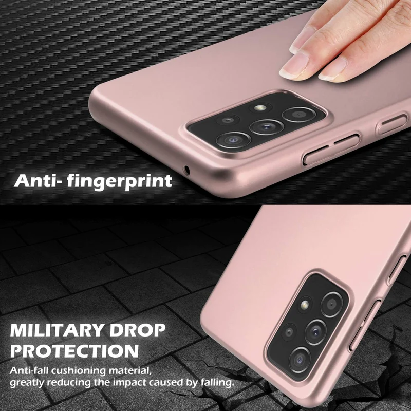 Cadorabo Hülle kompatibel mit Samsung Galaxy A52 (4G / 5G) / A52s Hard Case Schutzhülle in Metall Optik gegen Kratzer und Stöße