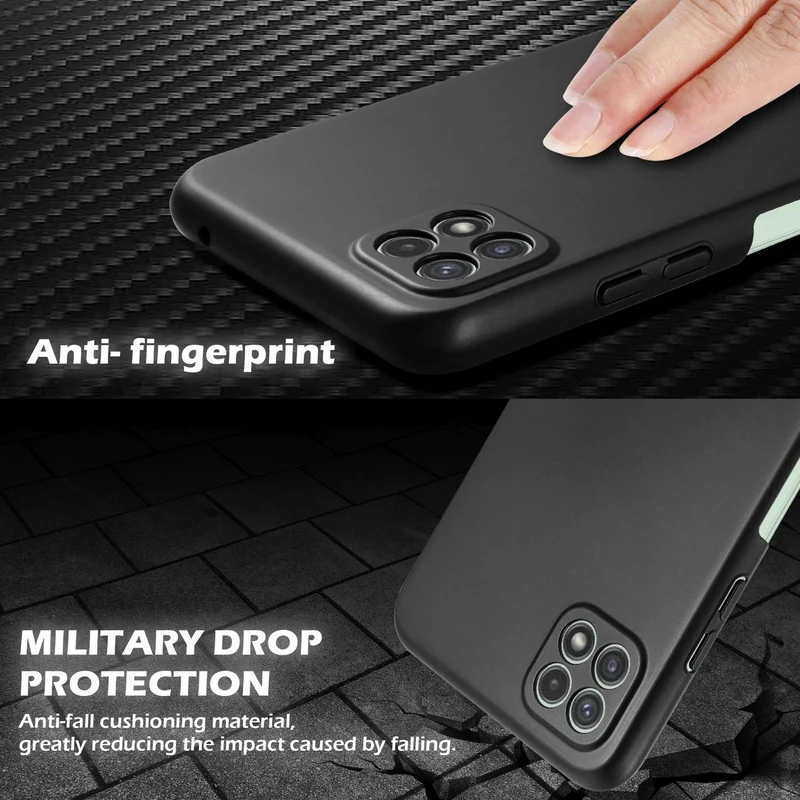 Cadorabo Hülle kompatibel mit Samsung Galaxy A22 5G Hard Case Schutzhülle in Metall Optik gegen Kratzer und Stöße