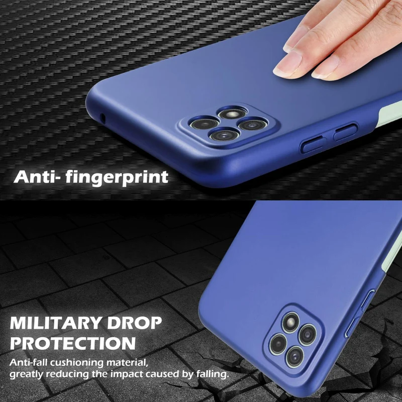 Cadorabo Hülle kompatibel mit Samsung Galaxy A22 5G Hard Case Schutzhülle in Metall Optik gegen Kratzer und Stöße