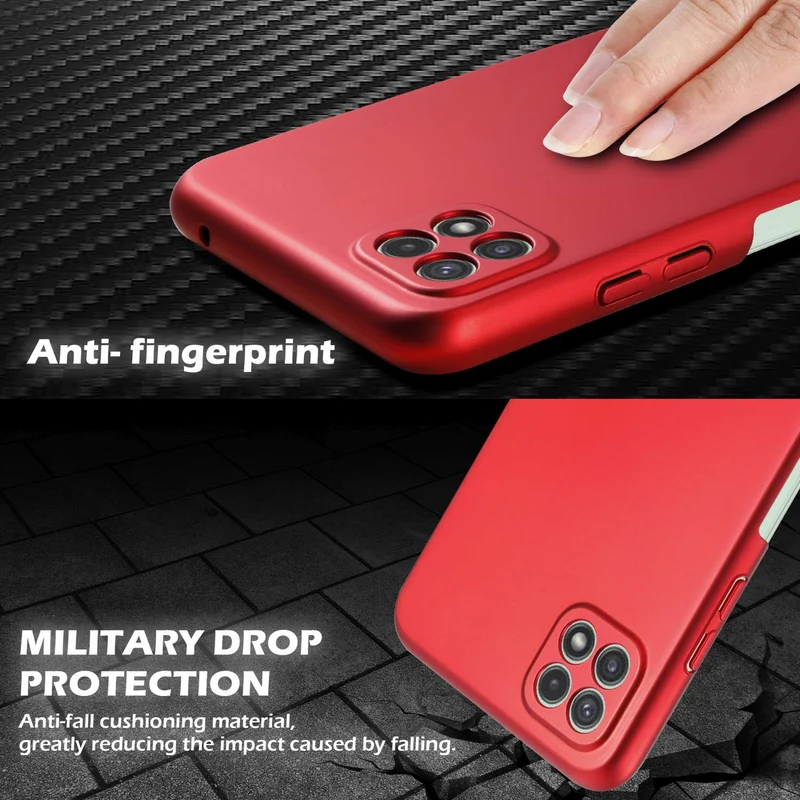 Cadorabo Hülle kompatibel mit Samsung Galaxy A22 5G Hard Case Schutzhülle in Metall Optik gegen Kratzer und Stöße