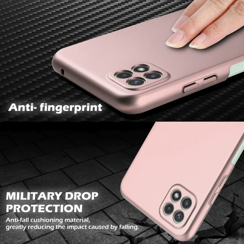 Cadorabo Hülle kompatibel mit Samsung Galaxy A22 5G Hard Case Schutzhülle in Metall Optik gegen Kratzer und Stöße