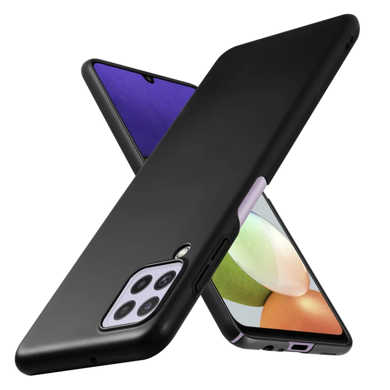 Cadorabo Hülle kompatibel mit Samsung Galaxy A22 4G / M22 / M32 4G Hard Case Schutzhülle in Metall Optik gegen Kratzer und Stöße