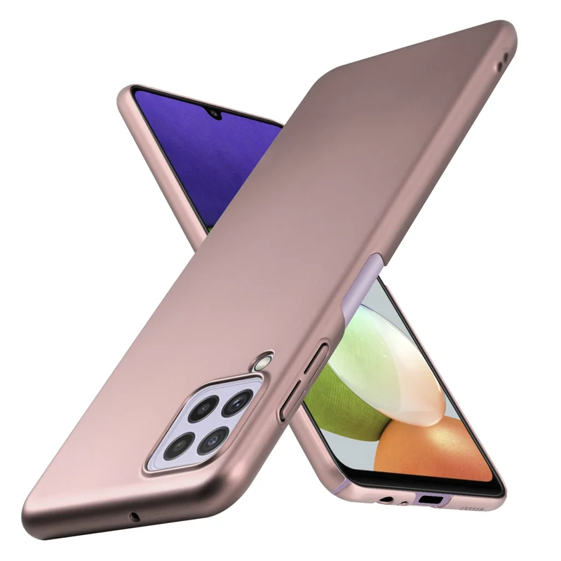 Cadorabo Hülle kompatibel mit Samsung Galaxy A22 4G / M22 / M32 4G Hard Case Schutzhülle in Metall Optik gegen Kratzer und Stöße