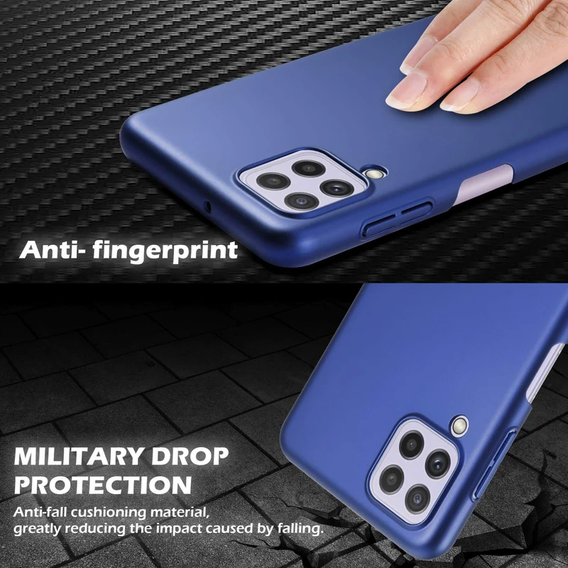 Cadorabo Hülle kompatibel mit Samsung Galaxy A22 4G / M22 / M32 4G Hard Case Schutzhülle in Metall Optik gegen Kratzer und Stöße