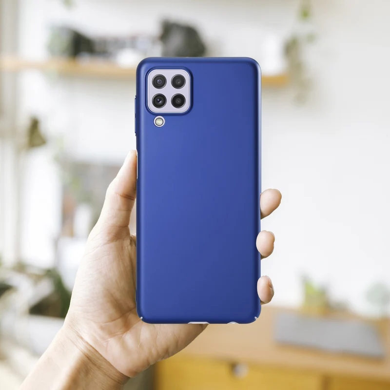 Cadorabo Hülle kompatibel mit Samsung Galaxy A22 4G / M22 / M32 4G Hard Case Schutzhülle in Metall Optik gegen Kratzer und Stöße