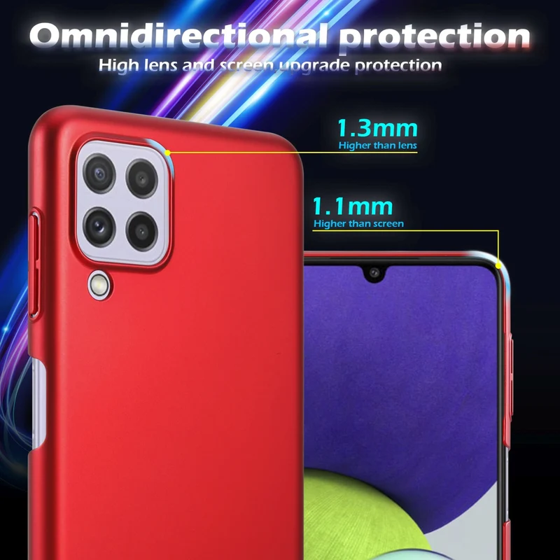 Cadorabo Hülle kompatibel mit Samsung Galaxy A22 4G / M22 / M32 4G Hard Case Schutzhülle in Metall Optik gegen Kratzer und Stöße