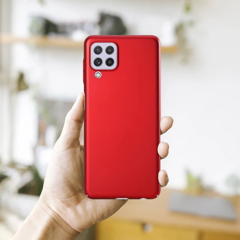 Cadorabo Hülle kompatibel mit Samsung Galaxy A22 4G / M22 / M32 4G Hard Case Schutzhülle in Metall Optik gegen Kratzer und Stöße