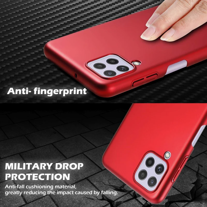 Cadorabo Hülle kompatibel mit Samsung Galaxy A22 4G / M22 / M32 4G Hard Case Schutzhülle in Metall Optik gegen Kratzer und Stöße