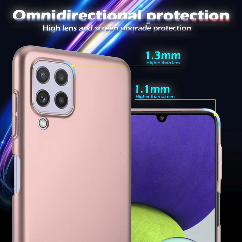 Cadorabo Hülle kompatibel mit Samsung Galaxy A22 4G / M22 / M32 4G Hard Case Schutzhülle in Metall Optik gegen Kratzer und Stöße