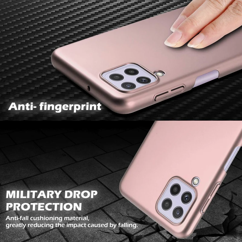 Cadorabo Hülle kompatibel mit Samsung Galaxy A22 4G / M22 / M32 4G Hard Case Schutzhülle in Metall Optik gegen Kratzer und Stöße