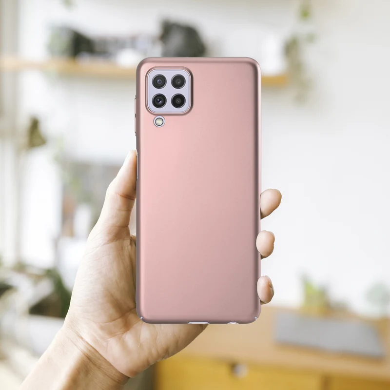 Cadorabo Hülle kompatibel mit Samsung Galaxy A22 4G / M22 / M32 4G Hard Case Schutzhülle in Metall Optik gegen Kratzer und Stöße