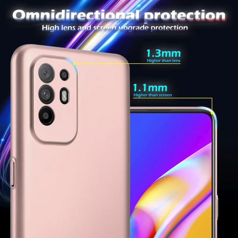 Cadorabo Hülle kompatibel mit Oppo A94 5G Hard Case Schutzhülle in Metall Optik gegen Kratzer und Stöße