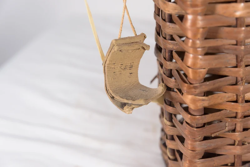 Weidenkorb für 3 75 mm WH Artilleriegeschosse aus dem 2. Weltkrieg
