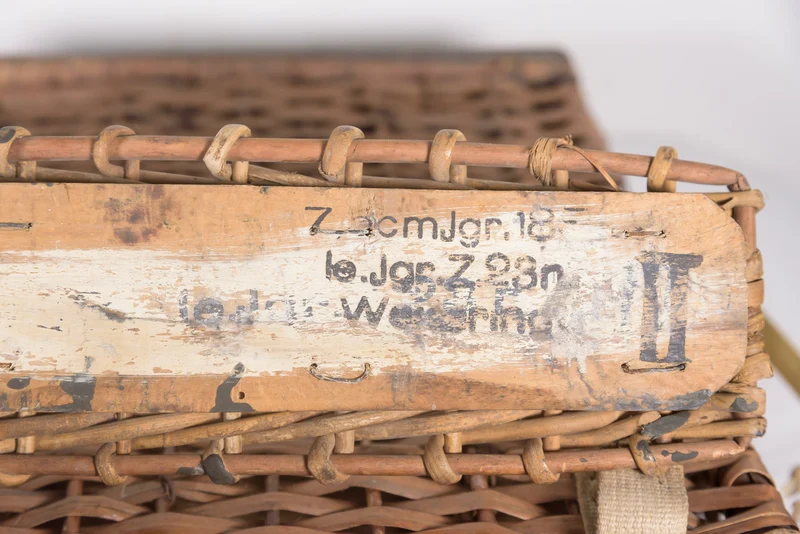 Weidenkorb für 3 75 mm WH Artilleriegeschosse aus dem 2. Weltkrieg