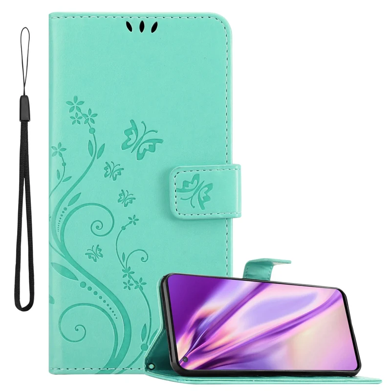 Cadorabo Hülle kompatibel mit OnePlus Nord CE 5G Schutzhülle im Blumen Design mit Magnetverschluss, Standfunktion und Kartenfächern