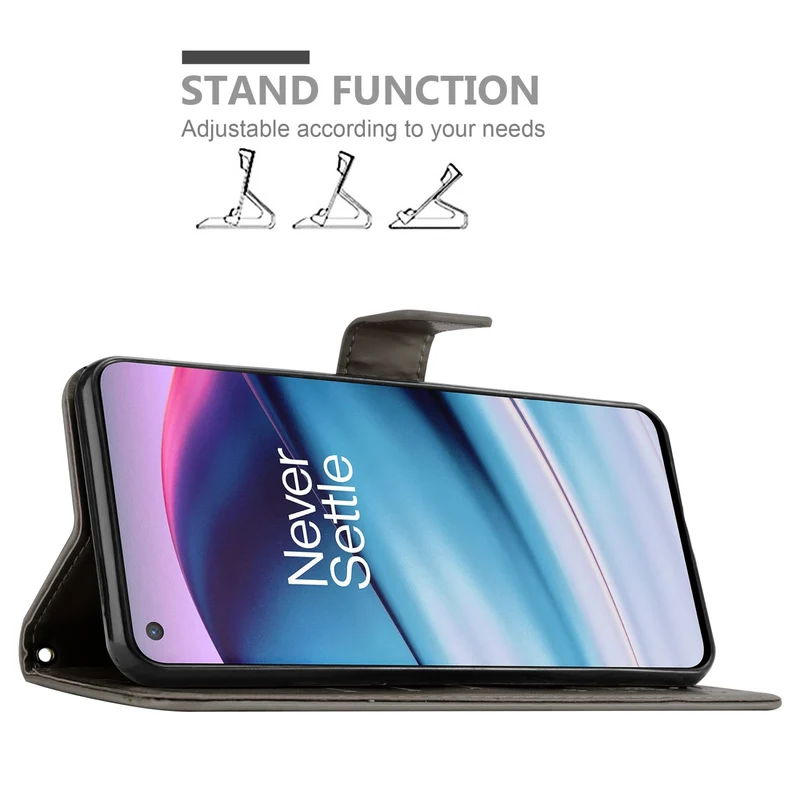 Cadorabo Hülle kompatibel mit OnePlus Nord CE 5G Schutzhülle im Blumen Design mit Magnetverschluss, Standfunktion und Kartenfächern