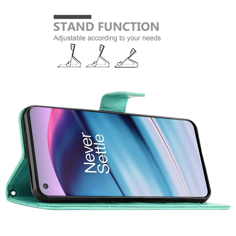 Cadorabo Hülle kompatibel mit OnePlus Nord CE 5G Schutzhülle im Blumen Design mit Magnetverschluss, Standfunktion und Kartenfächern
