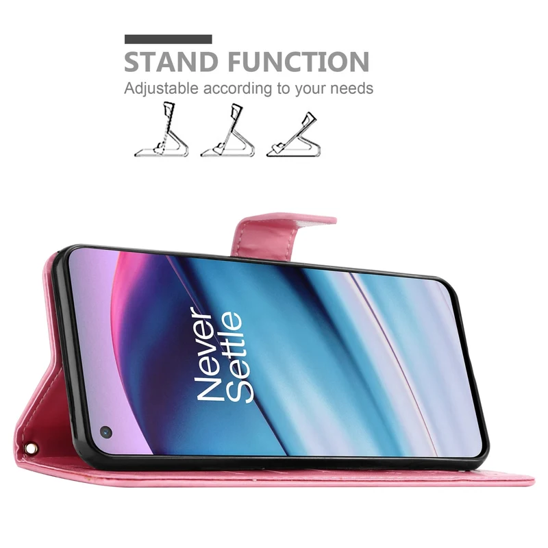 Cadorabo Hülle kompatibel mit OnePlus Nord CE 5G Schutzhülle im Blumen Design mit Magnetverschluss, Standfunktion und Kartenfächern