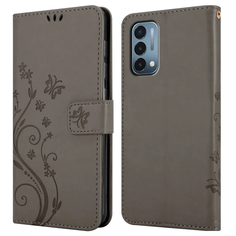 Cadorabo Hülle kompatibel mit OnePlus Nord N200 5G Schutzhülle im Blumen Design mit Magnetverschluss, Standfunktion und Kartenfächern