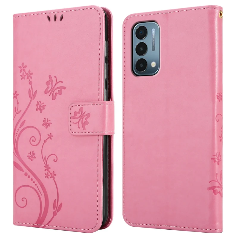 Cadorabo Hülle kompatibel mit OnePlus Nord N200 5G Schutzhülle im Blumen Design mit Magnetverschluss, Standfunktion und Kartenfächern