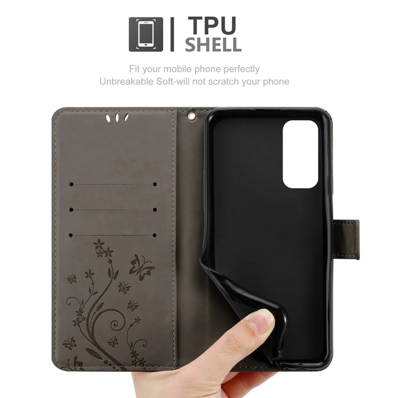 Cadorabo Hülle kompatibel mit OnePlus Nord 2 5G Schutzhülle im Blumen Design mit Magnetverschluss, Standfunktion und Kartenfächern