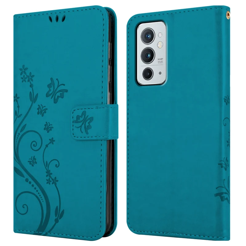 Cadorabo Hülle kompatibel mit OnePlus 9RT 5G Schutzhülle im Blumen Design mit Magnetverschluss, Standfunktion und Kartenfächern
