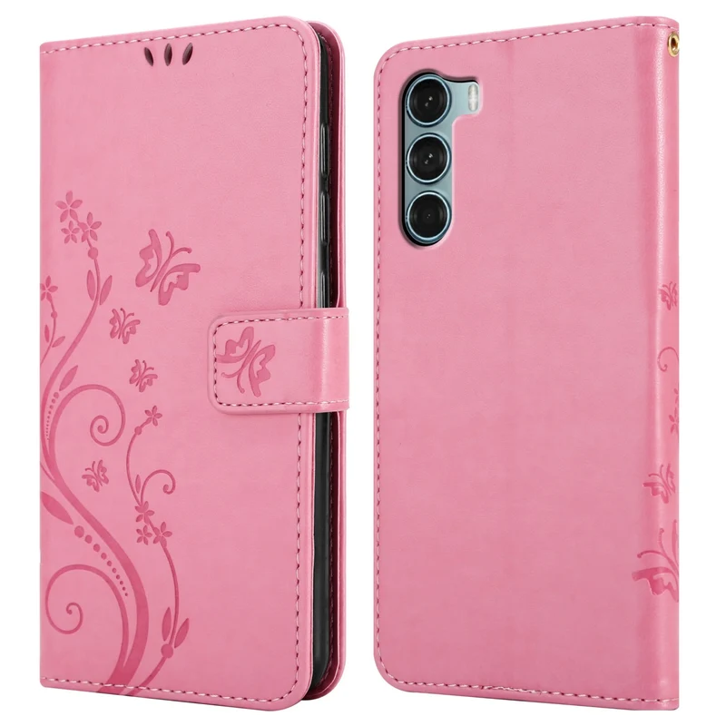 Cadorabo Hülle kompatibel mit Motorola MOTO G200 5G Schutzhülle im Blumen Design mit Magnetverschluss, Standfunktion und Kartenfächern