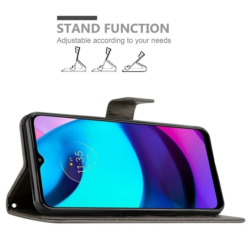 Cadorabo Hülle kompatibel mit Motorola MOTO E20 / E30 / E40 Schutzhülle im Blumen Design mit Magnetverschluss, Standfunktion und Kartenfächern
