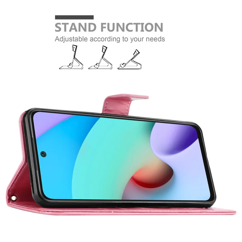 Cadorabo Hülle kompatibel mit Xiaomi RedMi 10 Schutzhülle im Blumen Design mit Magnetverschluss, Standfunktion und Kartenfächern