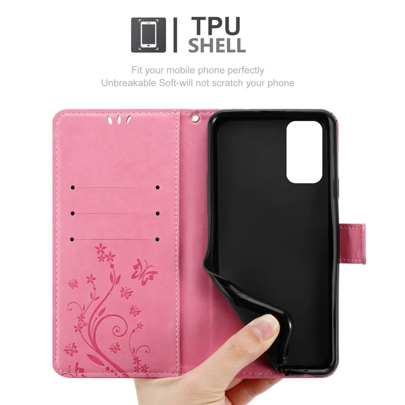 Cadorabo Hülle kompatibel mit Xiaomi RedMi 9T / POCO M3 Schutzhülle im Blumen Design mit Magnetverschluss, Standfunktion und Kartenfächern