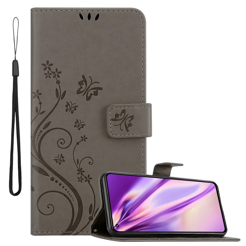 Cadorabo Hülle kompatibel mit Xiaomi Mi 11 LITE (4G / 5G) / 11 LITE NE Schutzhülle im Blumen Design mit Magnetverschluss, Standfunktion und Kartenfächern