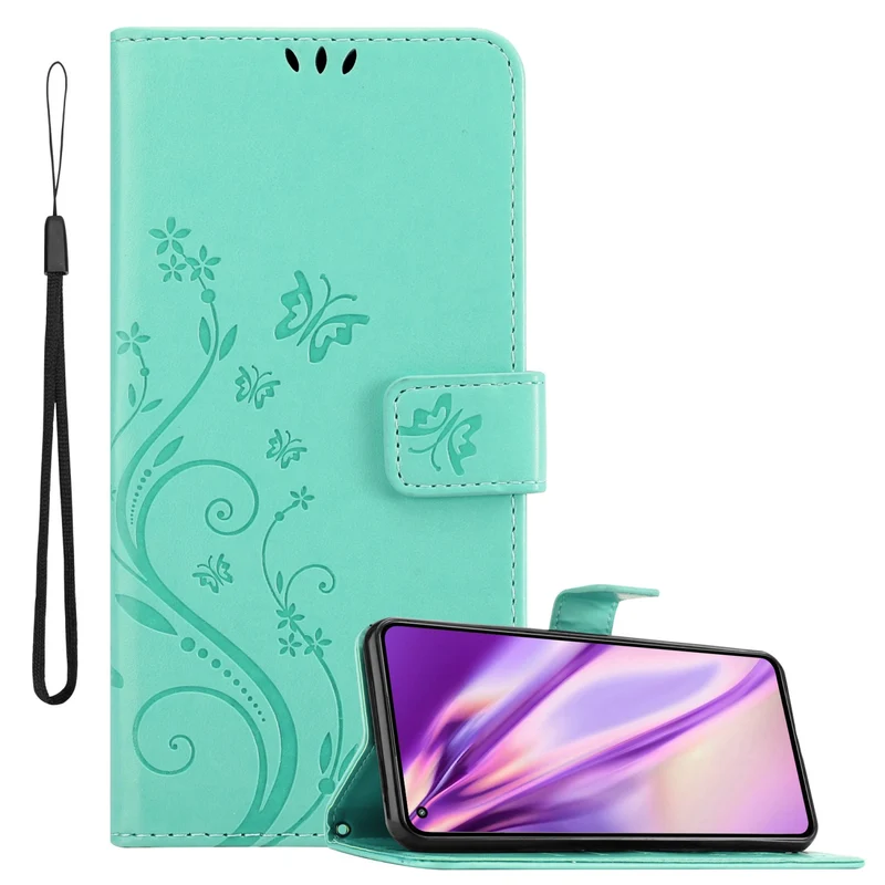 Cadorabo Hülle kompatibel mit Xiaomi Mi 11 LITE (4G / 5G) / 11 LITE NE Schutzhülle im Blumen Design mit Magnetverschluss, Standfunktion und Kartenfächern