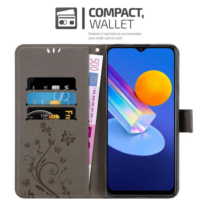 Cadorabo Hülle kompatibel mit Vivo Y52 5G / Y72 5G Schutzhülle im Blumen Design mit Magnetverschluss, Standfunktion und Kartenfächern