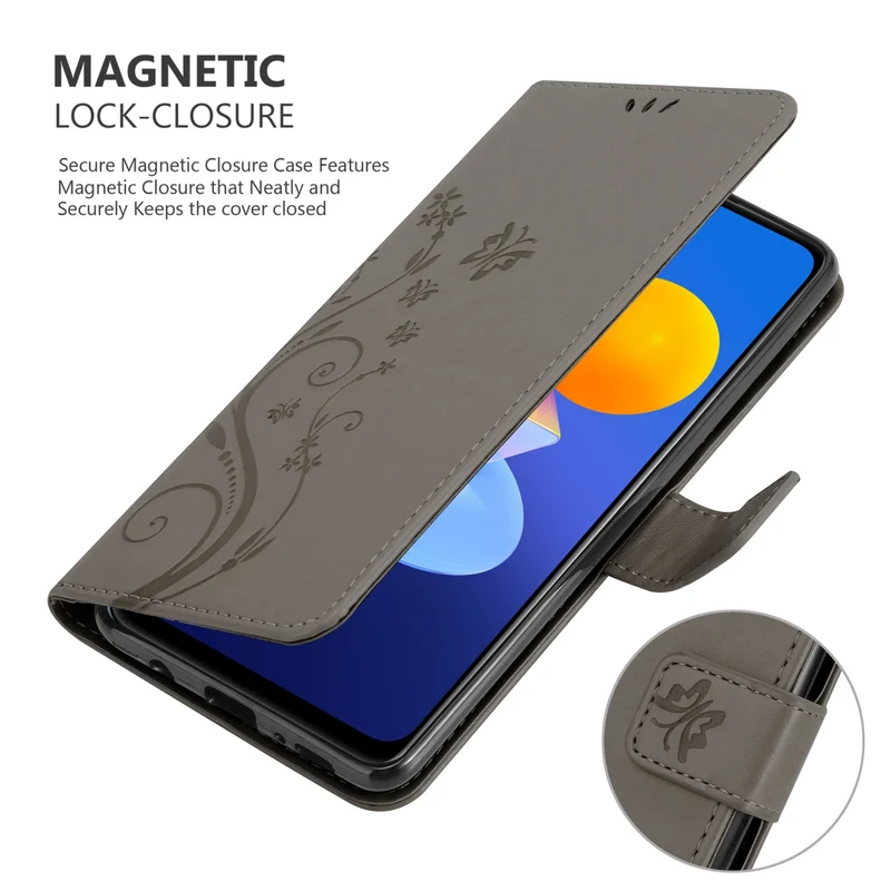Cadorabo Hülle kompatibel mit Vivo Y52 5G / Y72 5G Schutzhülle im Blumen Design mit Magnetverschluss, Standfunktion und Kartenfächern