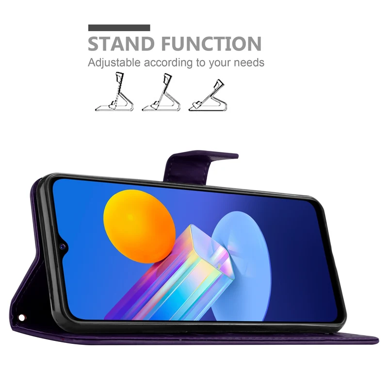 Cadorabo Hülle kompatibel mit Vivo Y52 5G / Y72 5G Schutzhülle im Blumen Design mit Magnetverschluss, Standfunktion und Kartenfächern