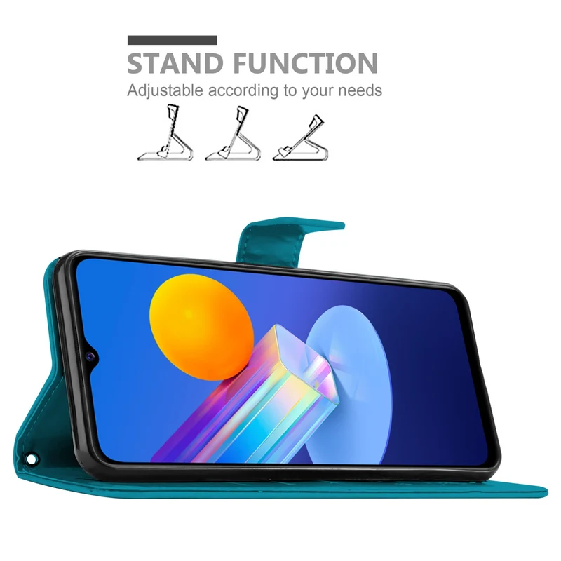 Cadorabo Hülle kompatibel mit Vivo Y52 5G / Y72 5G Schutzhülle im Blumen Design mit Magnetverschluss, Standfunktion und Kartenfächern