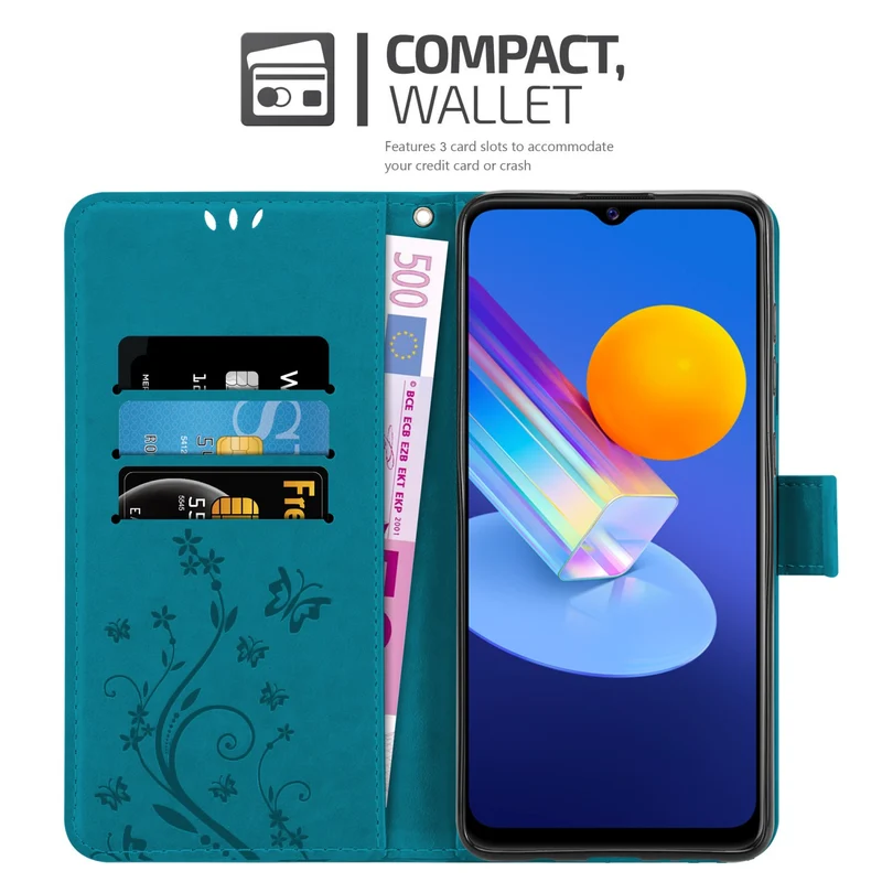 Cadorabo Hülle kompatibel mit Vivo Y52 5G / Y72 5G Schutzhülle im Blumen Design mit Magnetverschluss, Standfunktion und Kartenfächern